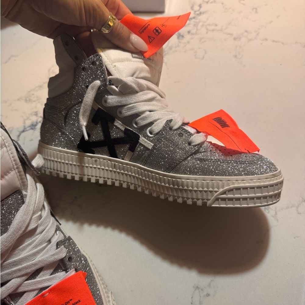 Off White Glitter High Top off court 3.0